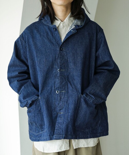 NECESSARY or UNNECESSARY（ネセサリーオアアンネセサリー）の「NECESSARY or UNNECESSARY / DENIM フード ジャケット（デニムジャケット・メンズ・インディゴブルー・MEDIUM/LARGE）」の10枚目の写真