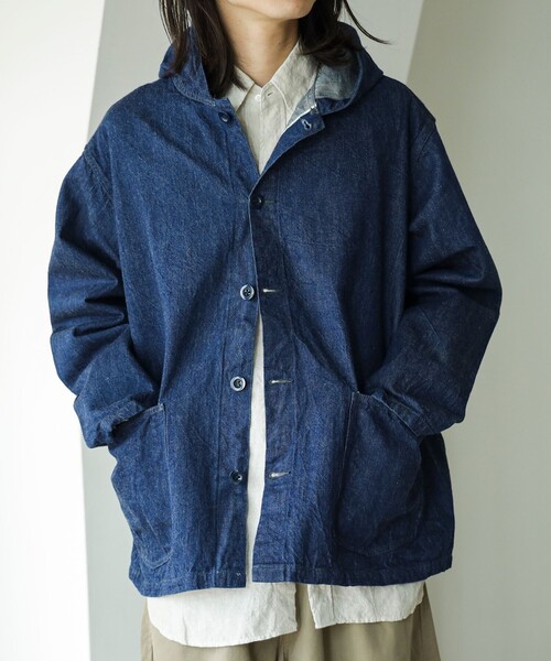 NECESSARY or UNNECESSARY（ネセサリーオアアンネセサリー）の「NECESSARY or UNNECESSARY / DENIM フード ジャケット（デニムジャケット・メンズ・インディゴブルー・MEDIUM/LARGE）」の11枚目の写真