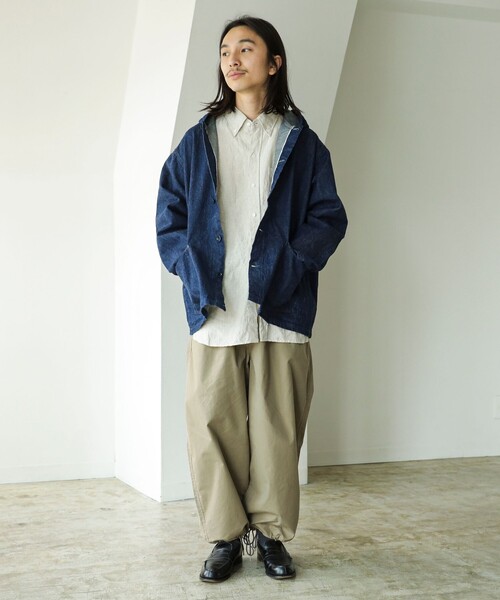 NECESSARY or UNNECESSARY（ネセサリーオアアンネセサリー）の「NECESSARY or UNNECESSARY / DENIM フード ジャケット（デニムジャケット・メンズ・インディゴブルー・MEDIUM/LARGE）」の17枚目の写真