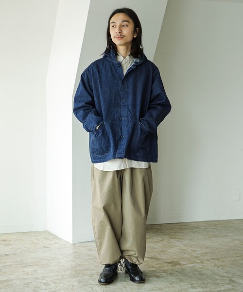 NECESSARY or UNNECESSARY（ネセサリーオアアンネセサリー）の「NECESSARY or UNNECESSARY / DENIM フード ジャケット（デニムジャケット・メンズ・インディゴブルー・MEDIUM/LARGE）」の18枚目の写真