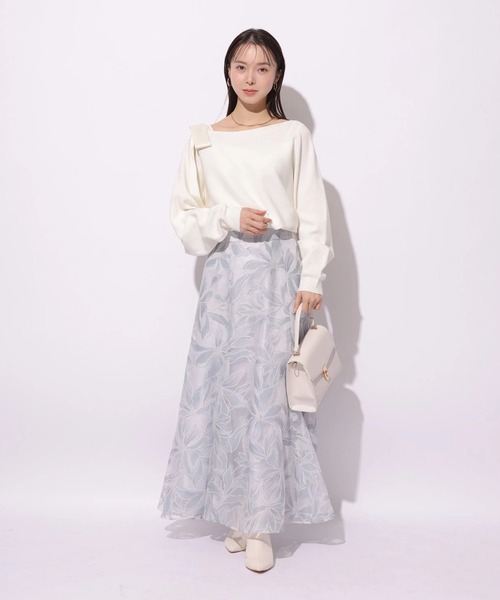 Mystrada(マイストラーダ)の「肩リボンニット(ニット/セーター・レディース・ホワイト系その他/ピンク/グレイッシュベージュ/イエロー/ホワイト・38)」の7枚目の写真