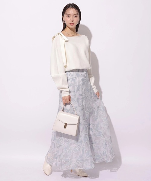 Mystrada(マイストラーダ)の「肩リボンニット(ニット/セーター・レディース・ホワイト系その他/ピンク/グレイッシュベージュ/イエロー/ホワイト・38)」の9枚目の写真