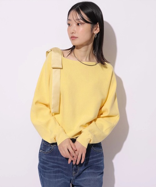 Mystrada(マイストラーダ)の「肩リボンニット(ニット/セーター・レディース・ホワイト系その他/ピンク/グレイッシュベージュ/イエロー/ホワイト・38)」の16枚目の写真