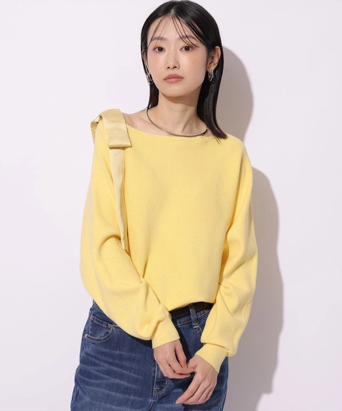 Mystrada(マイストラーダ)の「肩リボンニット(ニット/セーター・レディース・ホワイト系その他/ピンク/グレイッシュベージュ/イエロー/ホワイト・38)」の17枚目の写真