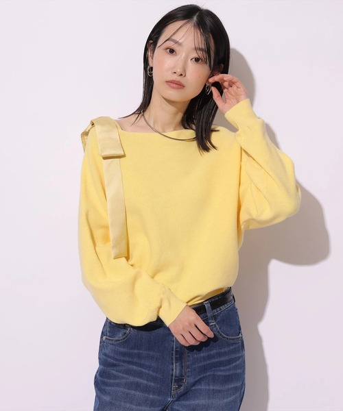 Mystrada(マイストラーダ)の「肩リボンニット(ニット/セーター・レディース・ホワイト系その他/ピンク/グレイッシュベージュ/イエロー/ホワイト・38)」の18枚目の写真