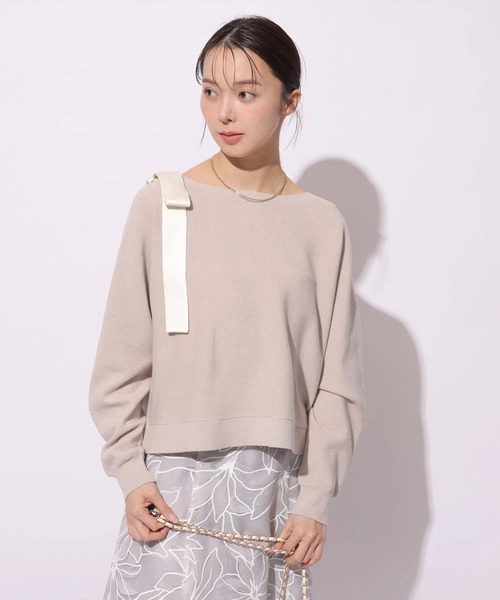 Mystrada(マイストラーダ)の「肩リボンニット(ニット/セーター・レディース・ホワイト系その他/ピンク/グレイッシュベージュ/イエロー/ホワイト・38)」の21枚目の写真