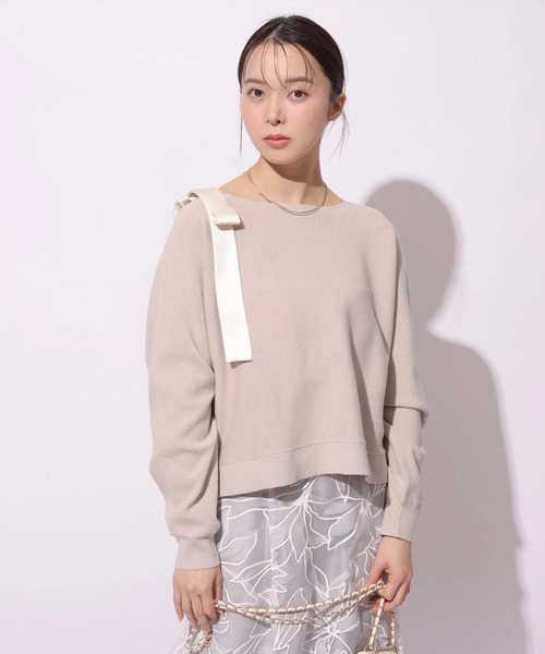 Mystrada(マイストラーダ)の「肩リボンニット(ニット/セーター・レディース・ホワイト系その他/ピンク/グレイッシュベージュ/イエロー/ホワイト・38)」の22枚目の写真