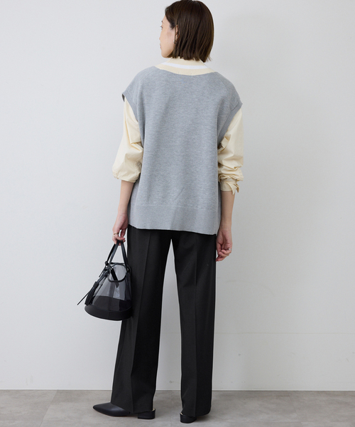 SLOBE IENA（スローブイエナ）の「《4サイズ展開》ベルテット2タックストレートパンツ（スラックス・レディース・ブラック/カーキ・34/36/38/40）」の13枚目の写真