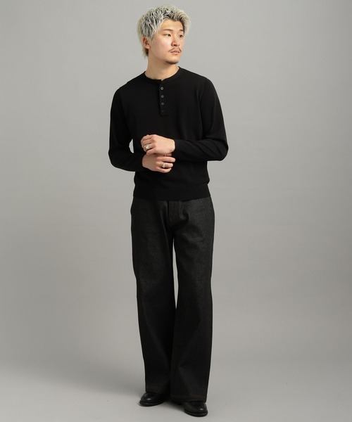 LURAKU（ルラク）の「【LURAKU】High Gauge Compact Henry Neck Knit / ハイゲージコンパクトヘンリーネックニット（ニット/セーター・メンズ・グレー/ブラック・M/S/L）」の12枚目の写真