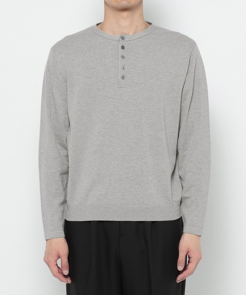 LURAKU（ルラク）の「【LURAKU】High Gauge Compact Henry Neck Knit / ハイゲージコンパクトヘンリーネックニット（ニット/セーター・メンズ・グレー/ブラック・M/S/L）」の15枚目の写真