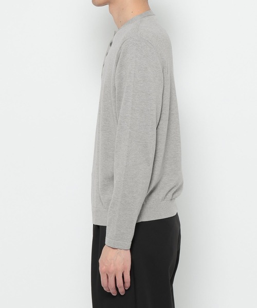 LURAKU（ルラク）の「【LURAKU】High Gauge Compact Henry Neck Knit / ハイゲージコンパクトヘンリーネックニット（ニット/セーター・メンズ・グレー/ブラック・M/S/L）」の16枚目の写真