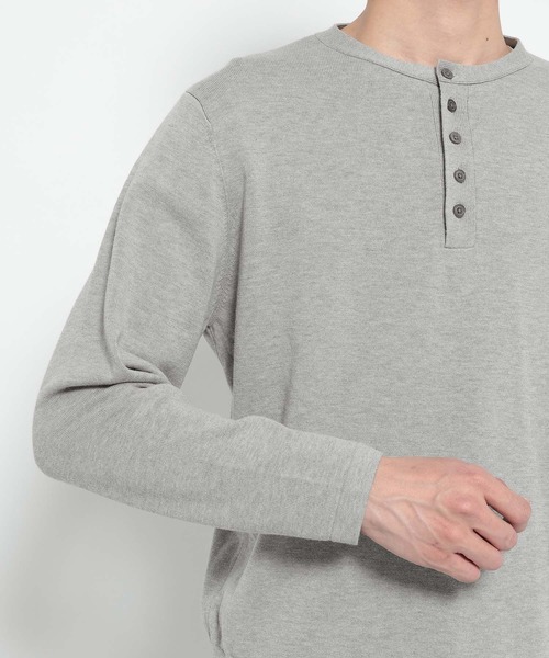 LURAKU（ルラク）の「【LURAKU】High Gauge Compact Henry Neck Knit / ハイゲージコンパクトヘンリーネックニット（ニット/セーター・メンズ・グレー/ブラック・M/S/L）」の19枚目の写真