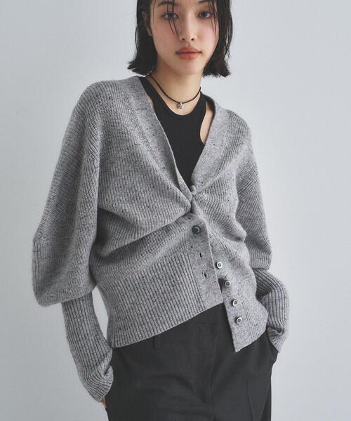 CODE A（コードエー）の「puff cardigan（カーディガン/ボレロ・レディース・オフホワイト/グレー/サックスブルー・00）」の2枚目の写真