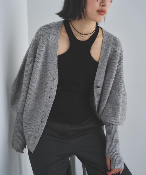 CODE A（コードエー）の「puff cardigan（カーディガン/ボレロ・レディース・オフホワイト/グレー/サックスブルー・00）」の14枚目の写真
