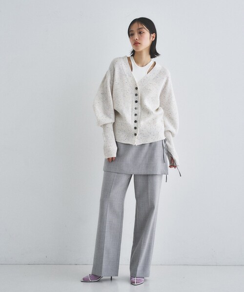 CODE A（コードエー）の「puff cardigan（カーディガン/ボレロ・レディース・オフホワイト/グレー/サックスブルー・00）」の4枚目の写真