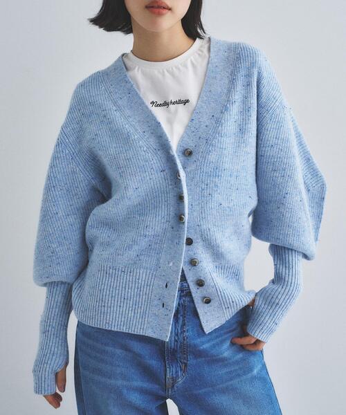 CODE A（コードエー）の「puff cardigan（カーディガン/ボレロ・レディース・オフホワイト/グレー/サックスブルー・00）」の6枚目の写真