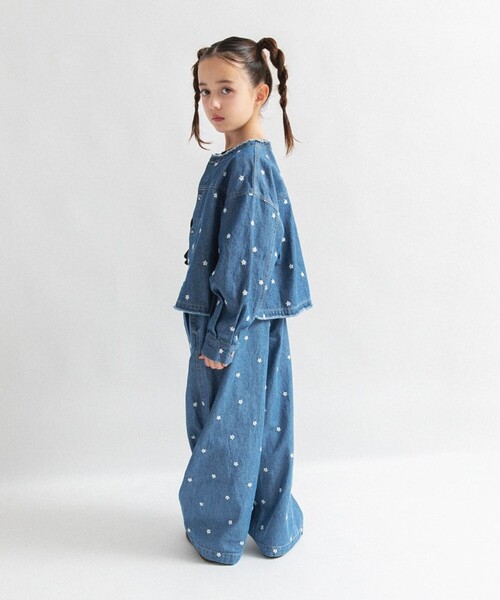 EDWIN（エドウィン）の「【Ou? by EDWIN】お花刺繍デニムパンツ（デニムパンツ・キッズ・サックスブルー/ブルー・100/110/140/120/150/130/90）」の7枚目の写真