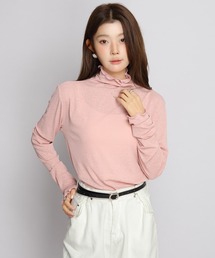 シアー ハイネック ロングスリーブTシャツ