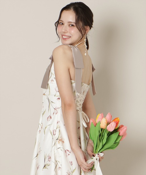 WILLSELECTION（ウィルセレクション）の「【先行予約受付中】リボンショルダーチューリップフレアワンピース（ワンピース・レディース・ピンク/ホワイト/ミント・FREE）」の5枚目の写真