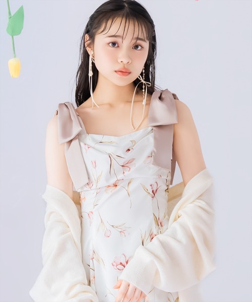 WILLSELECTION（ウィルセレクション）の「【先行予約受付中】リボンショルダーチューリップフレアワンピース（ワンピース・レディース・ピンク/ホワイト/ミント・FREE）」の9枚目の写真