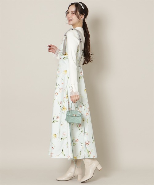 WILLSELECTION（ウィルセレクション）の「【先行予約受付中】リボンショルダーチューリップフレアワンピース（ワンピース・レディース・ピンク/ホワイト/ミント・FREE）」の11枚目の写真