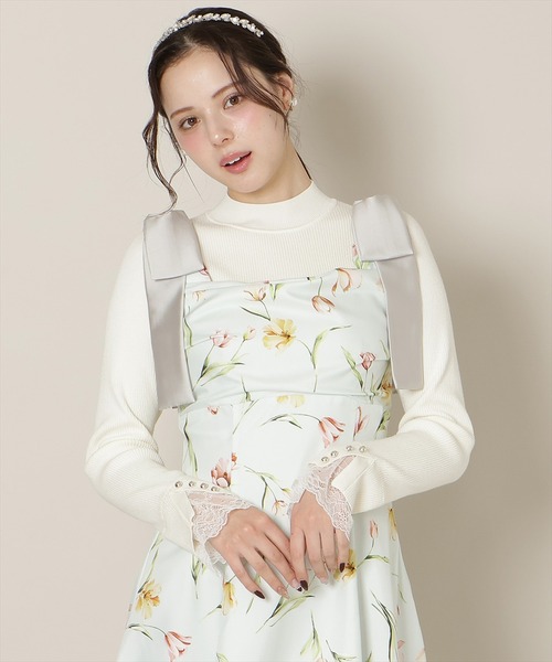 WILLSELECTION（ウィルセレクション）の「【先行予約受付中】リボンショルダーチューリップフレアワンピース（ワンピース・レディース・ピンク/ホワイト/ミント・FREE）」の13枚目の写真