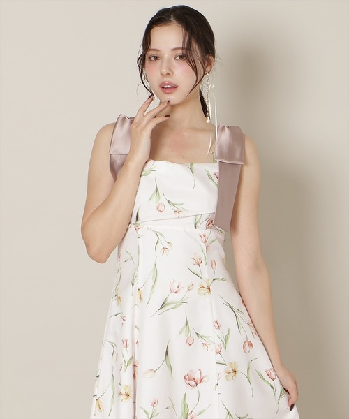 WILLSELECTION（ウィルセレクション）の「【先行予約受付中】リボンショルダーチューリップフレアワンピース（ワンピース・レディース・ピンク/ホワイト/ミント・FREE）」の18枚目の写真