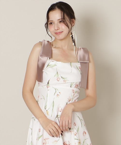 WILLSELECTION（ウィルセレクション）の「【先行予約受付中】リボンショルダーチューリップフレアワンピース（ワンピース・レディース・ピンク/ホワイト/ミント・FREE）」の19枚目の写真