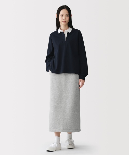 無印良品（ムジルシリョウヒン）の「婦人　スウェットⅠラインスカート（スカート・レディース・ブラック/オフホワイト/グレー・S/M/L/XL）」の6枚目の写真