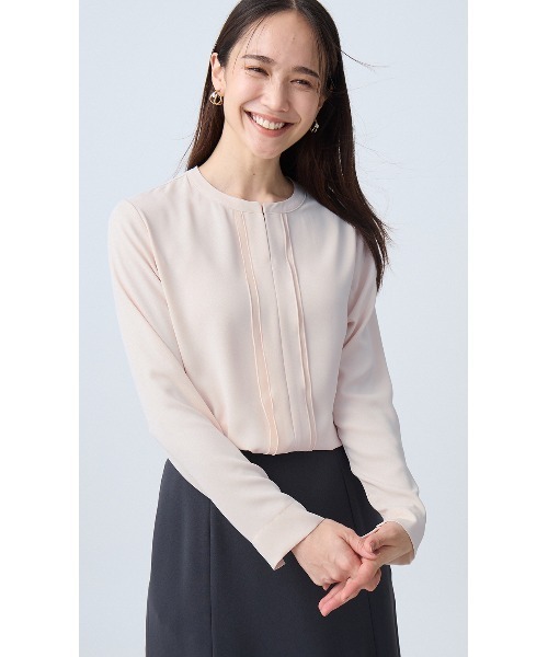 AOYAMA(アオヤマ)の「2WAYシフォンレイヤーブラウス(シャツ/ブラウス・レディース・ホワイト/ピンク/ホワイト×ブラック/サックスブルー・S/M/L/LL)」の13枚目の写真