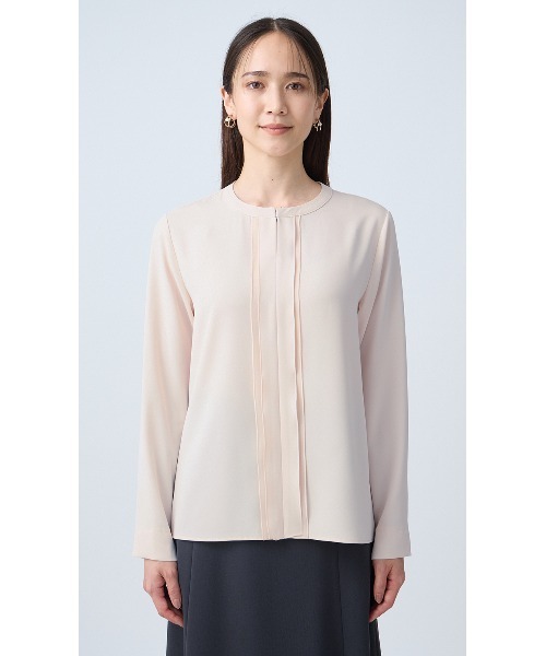 AOYAMA(アオヤマ)の「2WAYシフォンレイヤーブラウス(シャツ/ブラウス・レディース・ホワイト/ピンク/ホワイト×ブラック/サックスブルー・S/M/L/LL)」の14枚目の写真