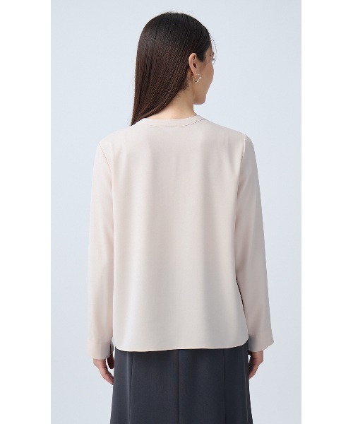 AOYAMA(アオヤマ)の「2WAYシフォンレイヤーブラウス(シャツ/ブラウス・レディース・ホワイト/ピンク/ホワイト×ブラック/サックスブルー・S/M/L/LL)」の16枚目の写真