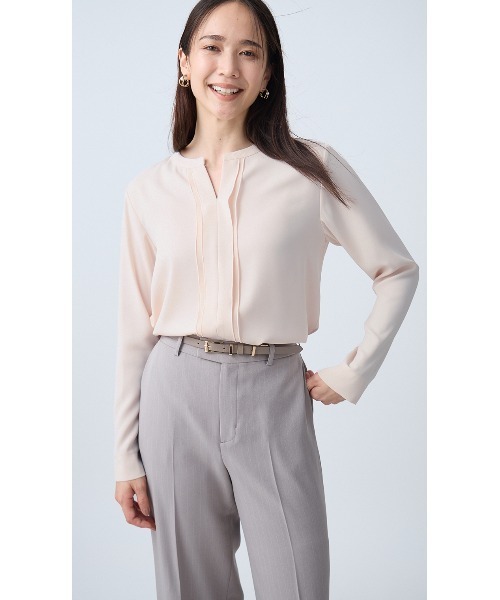 AOYAMA(アオヤマ)の「2WAYシフォンレイヤーブラウス(シャツ/ブラウス・レディース・ホワイト/ピンク/ホワイト×ブラック/サックスブルー・S/M/L/LL)」の17枚目の写真