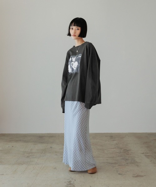 LOWRYS FARM（ローリーズファーム）の「シアーチェックフレアスカート 642585（スカート・レディース・グレー/ブルー/グリーン・FREE）」の7枚目の写真