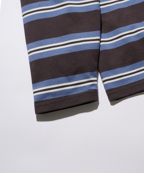 MAISON CLUB（メゾンクラブ）の「【MAISON CLUB】Over Multi Border Tee / オーバーマルチボーダーTee 長袖　ロンT（Tシャツ/カットソー・メンズ・チャコールグレー/ブラウン/ネイビー・M/L）」の16枚目の写真