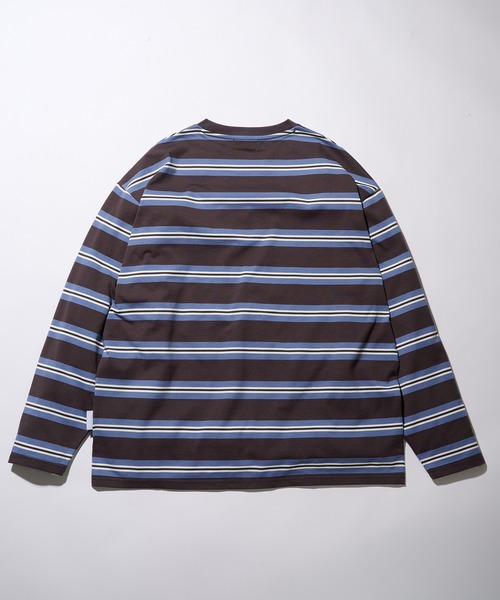 MAISON CLUB（メゾンクラブ）の「【MAISON CLUB】Over Multi Border Tee / オーバーマルチボーダーTee 長袖　ロンT（Tシャツ/カットソー・メンズ・チャコールグレー/ブラウン/ネイビー・M/L）」の13枚目の写真
