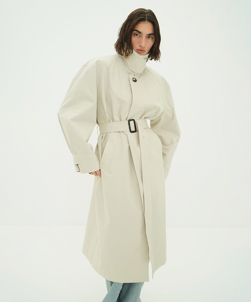 CLANE(クラネ)の「BULKY LINE STAIN COAT(ステンカラーコート・レディース・ベージュ・1)」の1枚目の写真