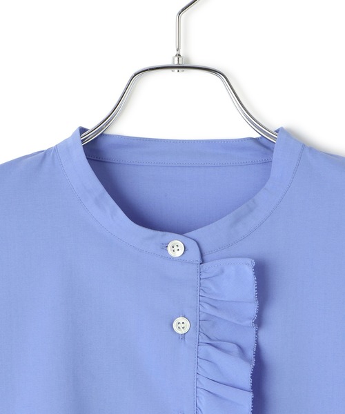 ADAM ET ROPE'（アダムエロペ）の「【サステナブル】ロングスリーブフリルブラウス（シャツ/ブラウス・レディース・ホワイト/ダークブラウン/サックスブルー・FREE）」の15枚目の写真