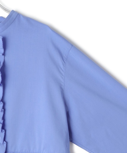 ADAM ET ROPE'（アダムエロペ）の「【サステナブル】ロングスリーブフリルブラウス（シャツ/ブラウス・レディース・ホワイト/ダークブラウン/サックスブルー・FREE）」の16枚目の写真