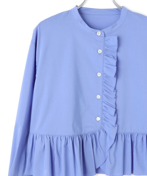 ADAM ET ROPE'（アダムエロペ）の「【サステナブル】ロングスリーブフリルブラウス（シャツ/ブラウス・レディース・ホワイト/ダークブラウン/サックスブルー・FREE）」の20枚目の写真