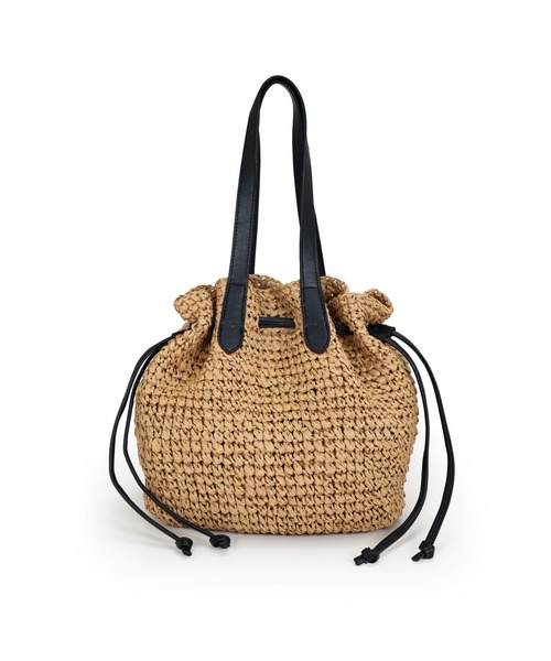 T・S・L（ティーエスエル）の「ペーパー巾着トートバッグ【詳細動画あり】（かごバッグ・レディース・ナチュラル/モカ/ベージュ・FREE）」の9枚目の写真