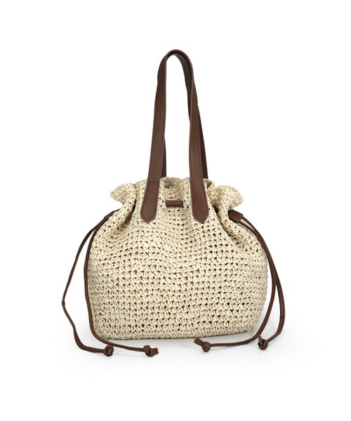 T・S・L（ティーエスエル）の「ペーパー巾着トートバッグ【詳細動画あり】（かごバッグ・レディース・ナチュラル/モカ/ベージュ・FREE）」の10枚目の写真