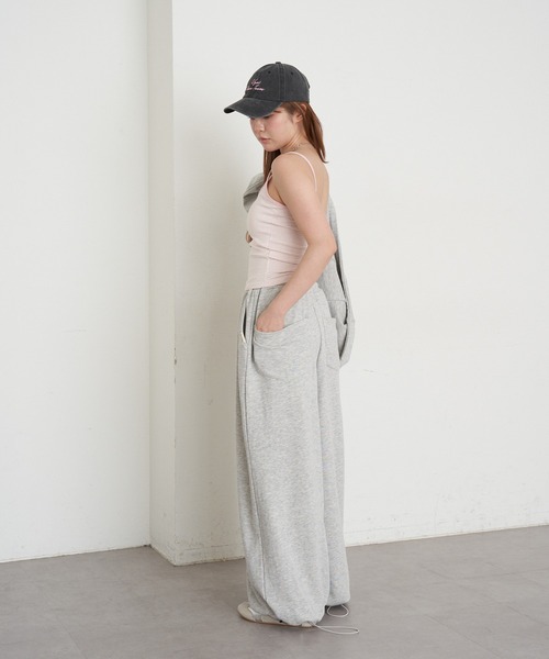 RAY CASSIN(レイカズン)の「パット付ボーダーヘンリーキャミ(キャミソール・レディース・ホワイト/ピンク/グレー/ブラック・FREE)」の7枚目の写真