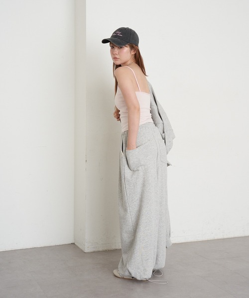 RAY CASSIN(レイカズン)の「パット付ボーダーヘンリーキャミ(キャミソール・レディース・ホワイト/ピンク/グレー/ブラック・FREE)」の8枚目の写真