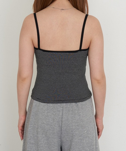 RAY CASSIN(レイカズン)の「パット付ボーダーヘンリーキャミ(キャミソール・レディース・ホワイト/ピンク/グレー/ブラック・FREE)」の21枚目の写真