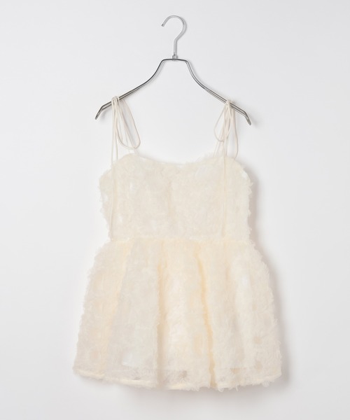 Heather（ヘザー）の「ボリュームチュールキャミ　659558（キャミソール・レディース・ブラック/アイボリー/オレンジ・FREE）」の2枚目の写真