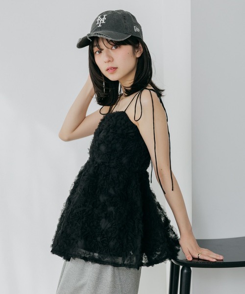 Heather（ヘザー）の「ボリュームチュールキャミ　659558（キャミソール・レディース・ブラック/アイボリー/オレンジ・FREE）」の6枚目の写真