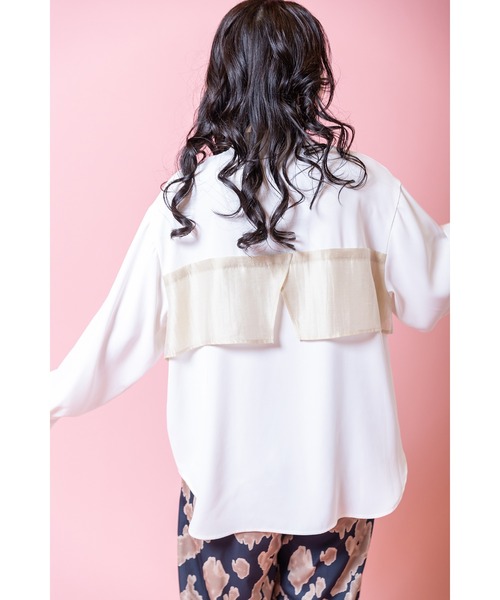 OSMOSIS（オズモーシス）の「レイヤードシャツブラウス（シャツ/ブラウス・レディース・オレンジ/ブラック/アイボリー・ONE SIZE）」の8枚目の写真