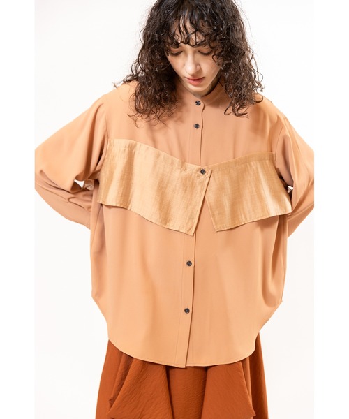 OSMOSIS（オズモーシス）の「レイヤードシャツブラウス（シャツ/ブラウス・レディース・オレンジ/ブラック/アイボリー・ONE SIZE）」の16枚目の写真