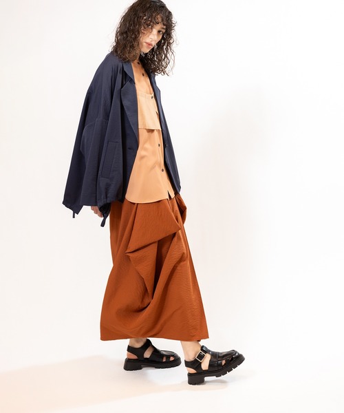 OSMOSIS（オズモーシス）の「レイヤードシャツブラウス（シャツ/ブラウス・レディース・オレンジ/ブラック/アイボリー・ONE SIZE）」の18枚目の写真